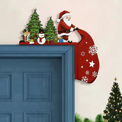 Antique Wooden Christmas Door Corner
