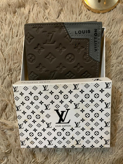 Men's Monogram Leather Wallet Dark Scale Grey