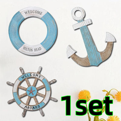 Wooden Ocean-Themed Wall Hanging
