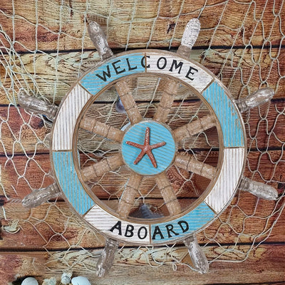 Wooden Ocean-Themed Wall Hanging
