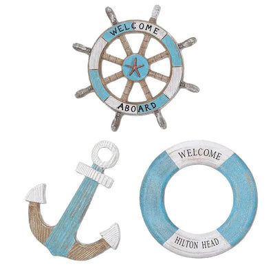 Wooden Ocean-Themed Wall Hanging