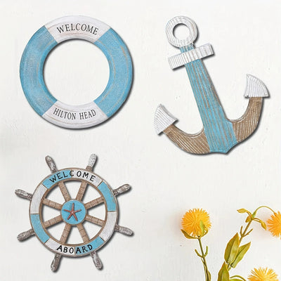 Wooden Ocean-Themed Wall Hanging