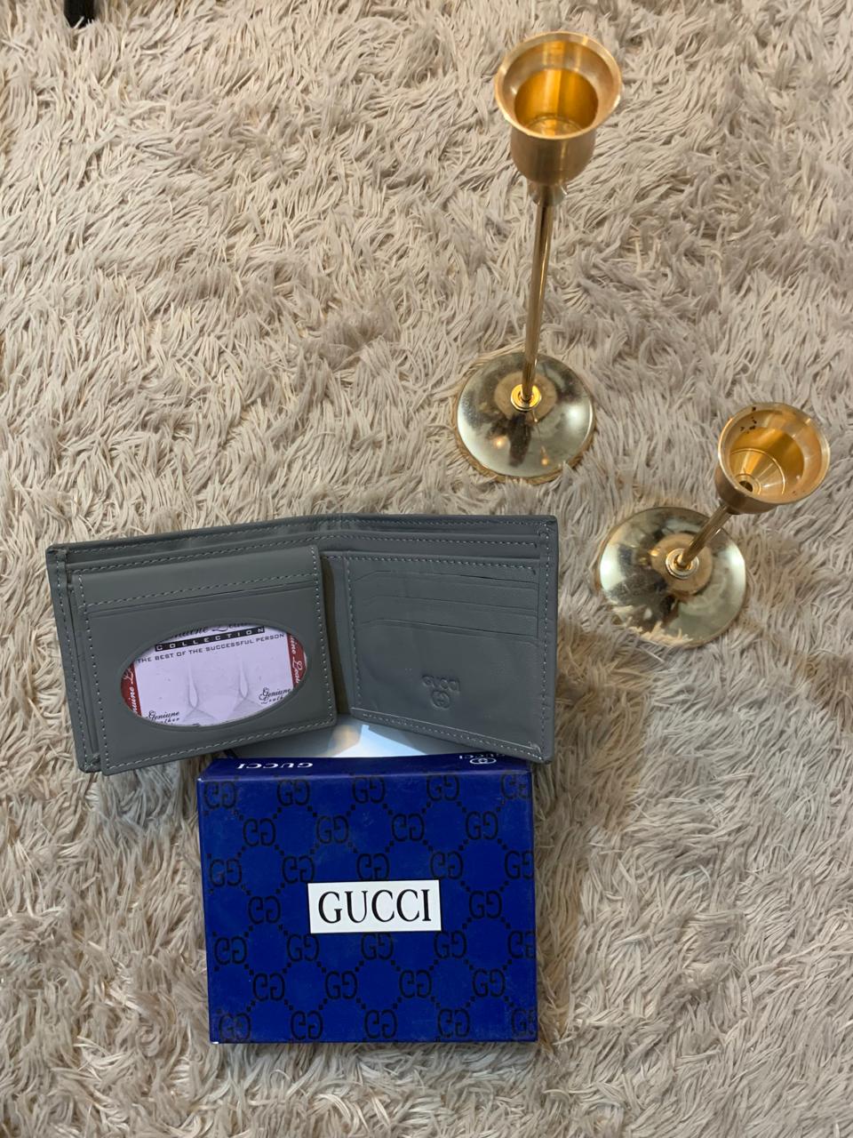 Gucci Men's Signature Debossed Wallet (Charcoal)