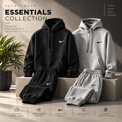 Men’s Sportswear Fleece Tracksuit Set – Pullover Hoodie